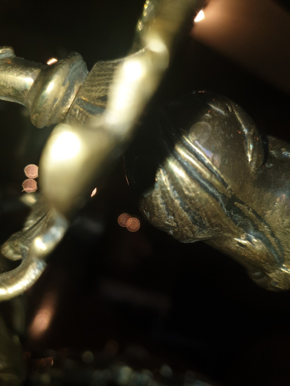 Pair of late 19th century brass wall sconces.  View III
