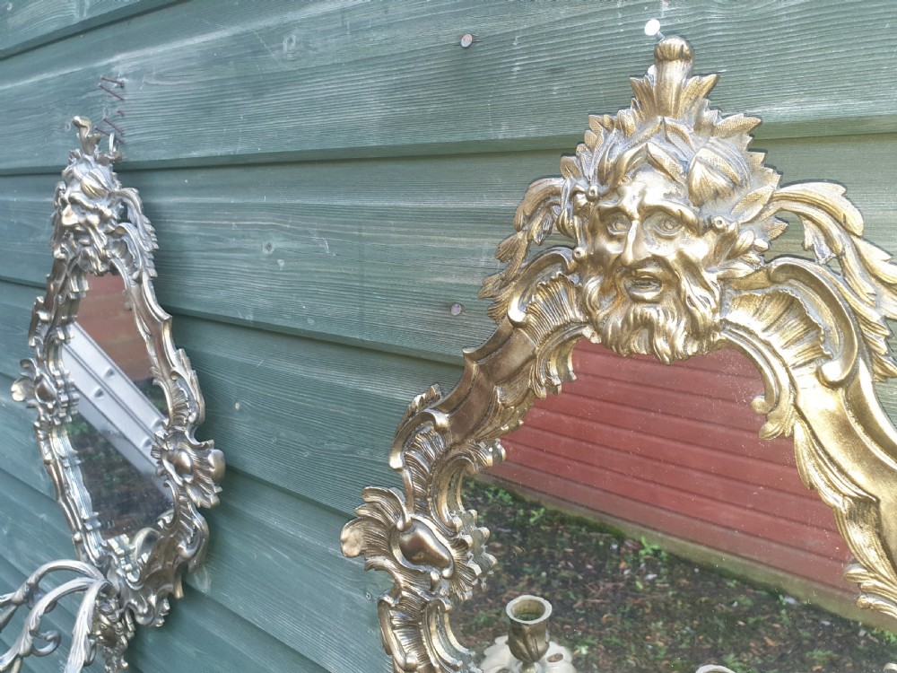 Pair of late 19th century brass wall sconces.  View V