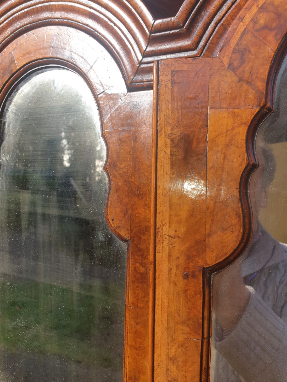 28 inch wide--Queen Anne revival walnut bureau bookcase.  View VIII