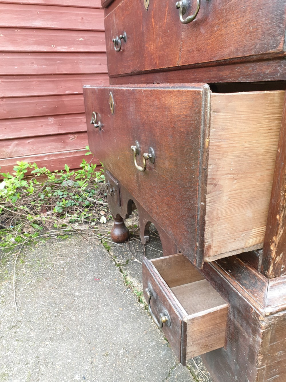 18th century oak chest on stand  View V