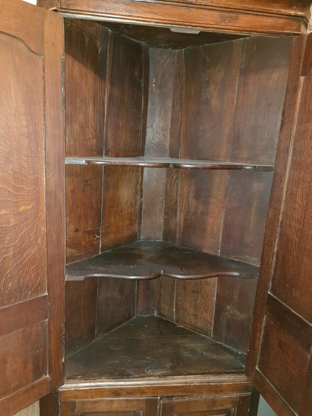 Late Georgian oak corner cupboard  View III