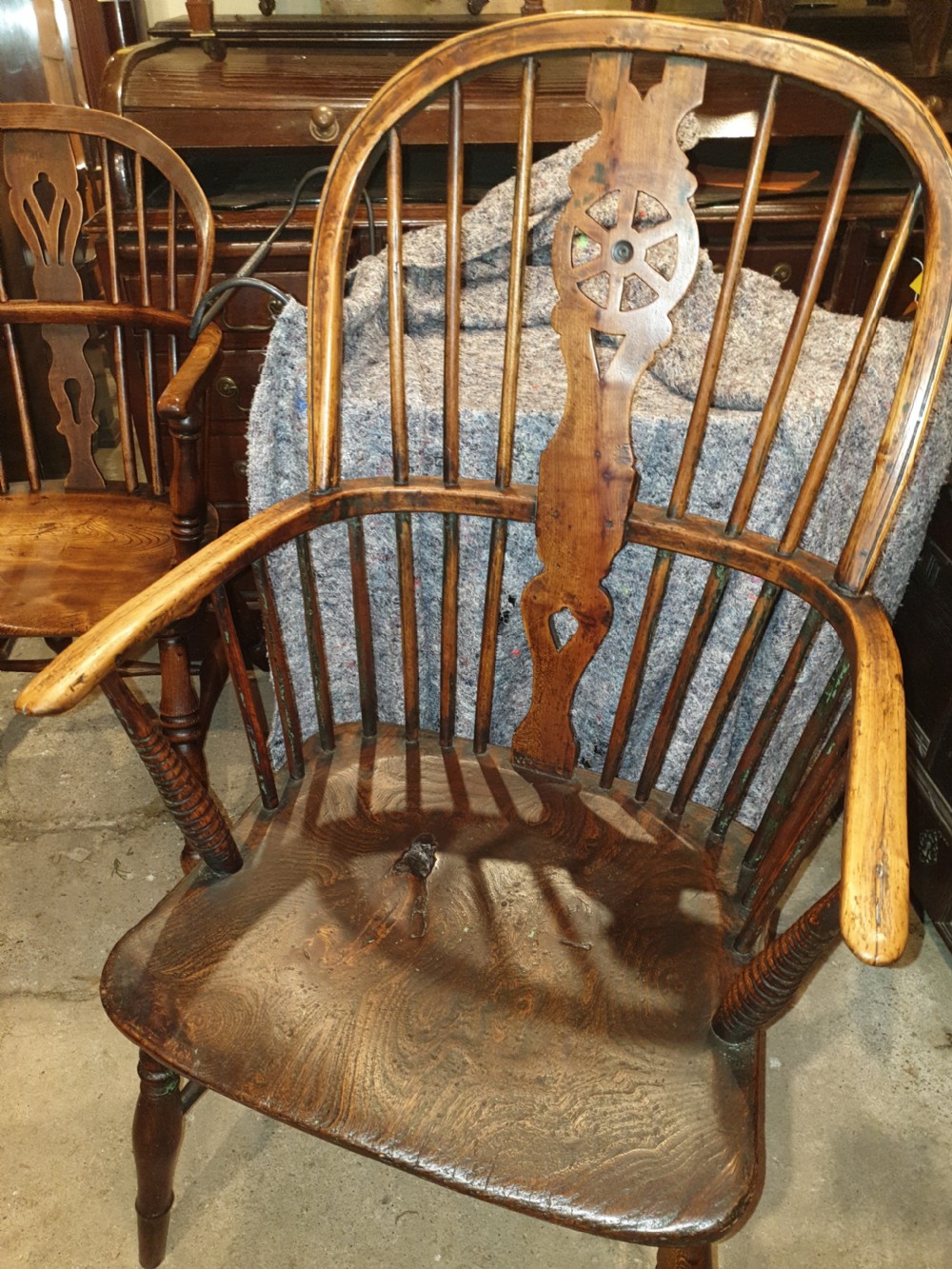 Mid Victorian high back Windsor armchair.  View II