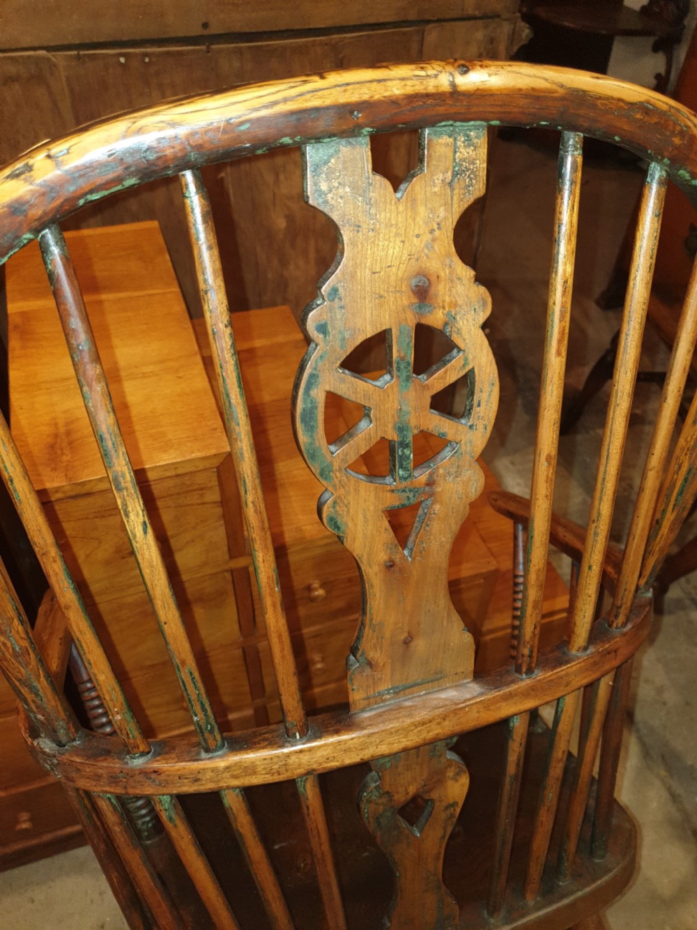 Mid Victorian high back Windsor armchair.  View III