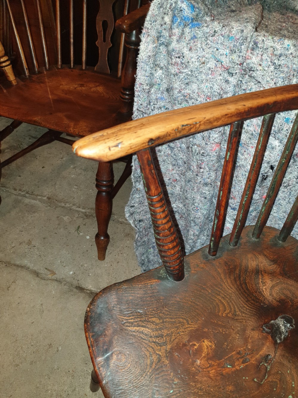 Mid Victorian high back Windsor armchair.  View IV