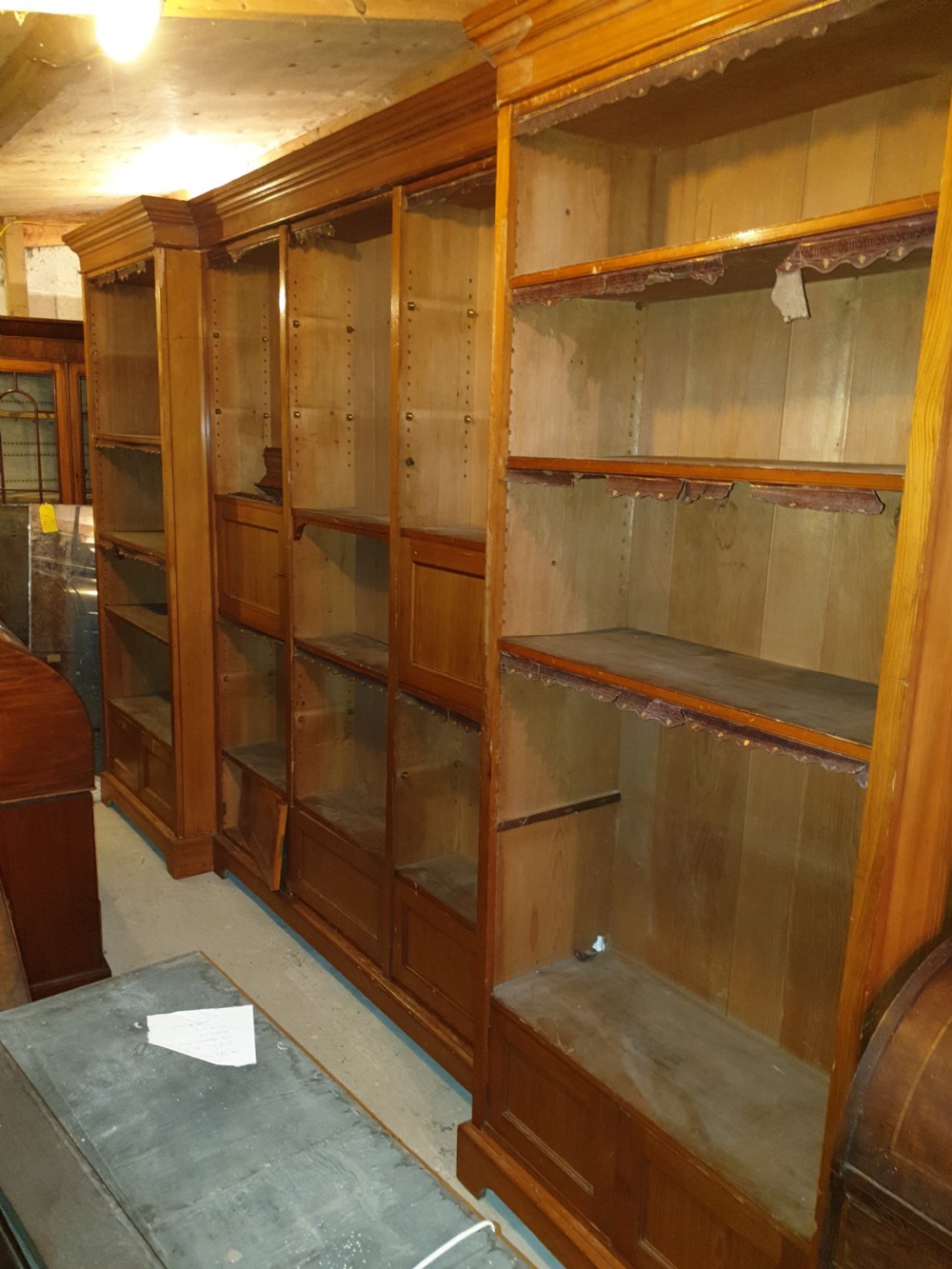 Large 12 foot late 19th century library bookcase 
