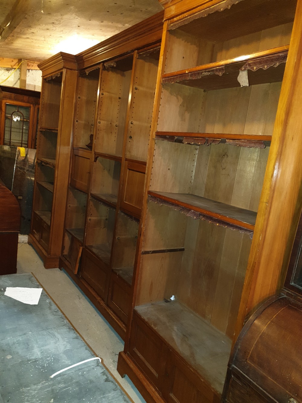 Large 12 foot late 19th century library bookcase  View IV