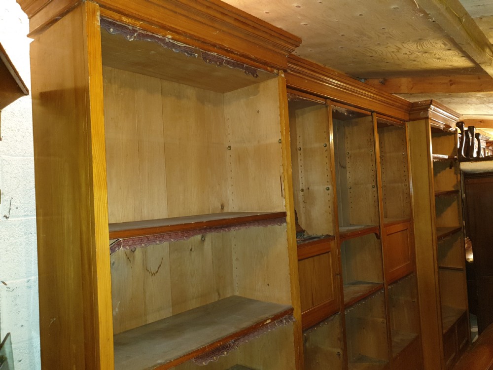 Large 12 foot late 19th century library bookcase  View VI
