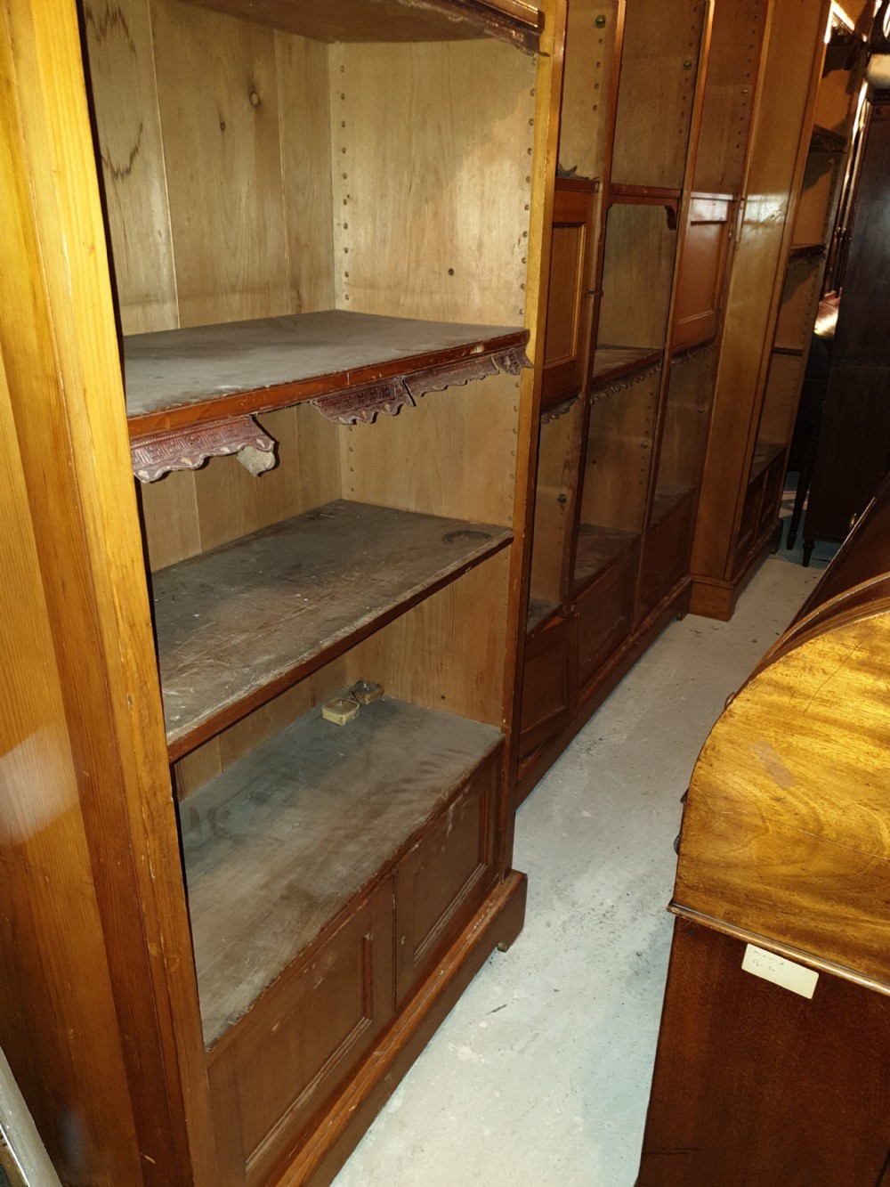 Large 12 foot late 19th century library bookcase  View VII