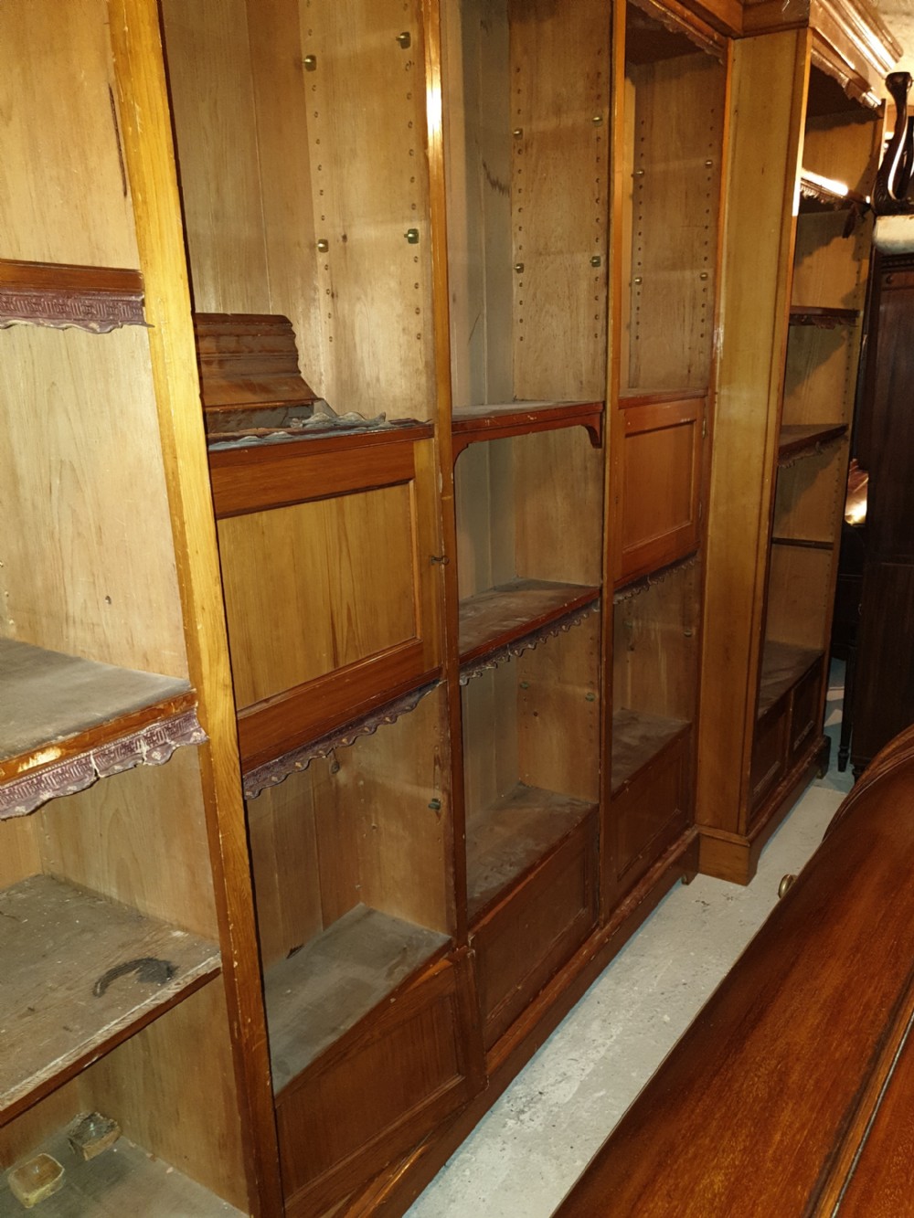 Large 12 foot late 19th century library bookcase  View VIII
