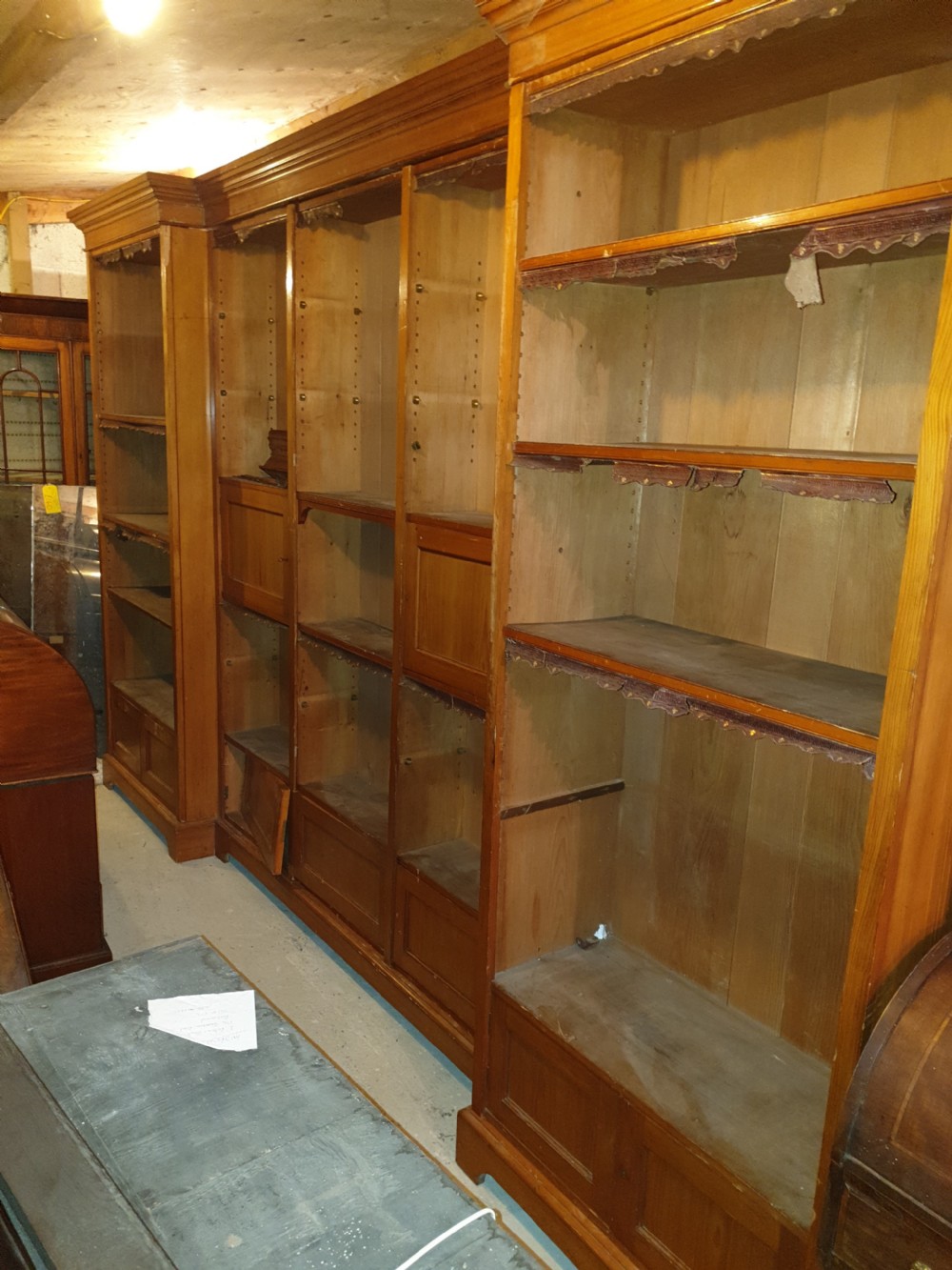 Large 12 foot late 19th century library bookcase  View XI