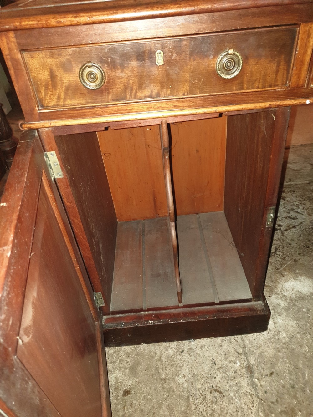 19th century mahogany pedestal partners desk  View III