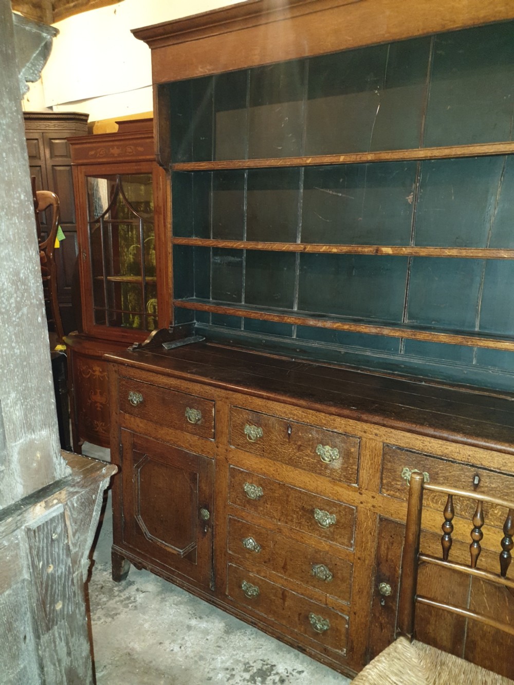 Early 19th century oak 2 part dresser.  View III