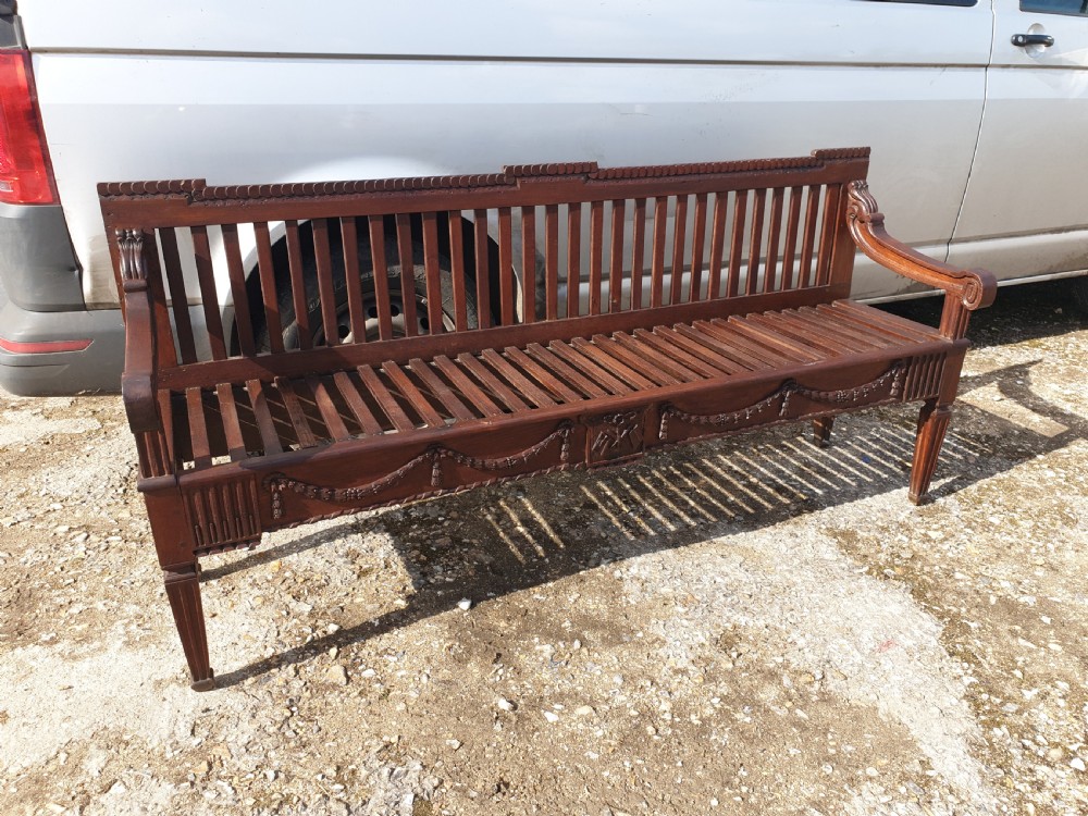 Oak neoclassical hall seat.