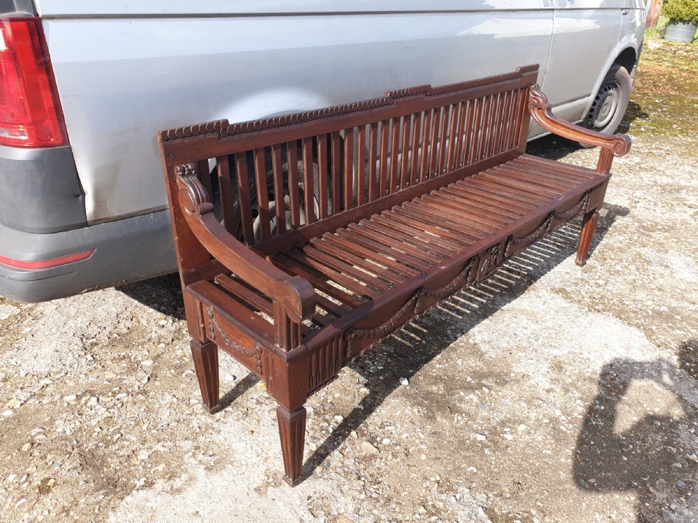 Oak neoclassical hall seat. View III
