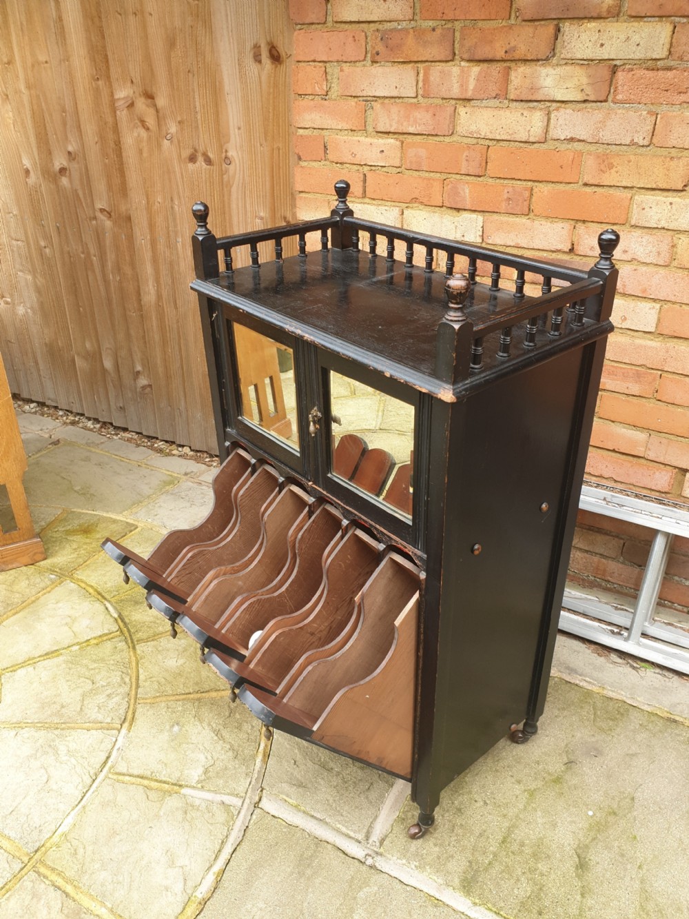 Late Victorian ebonised music cabinet.  View III