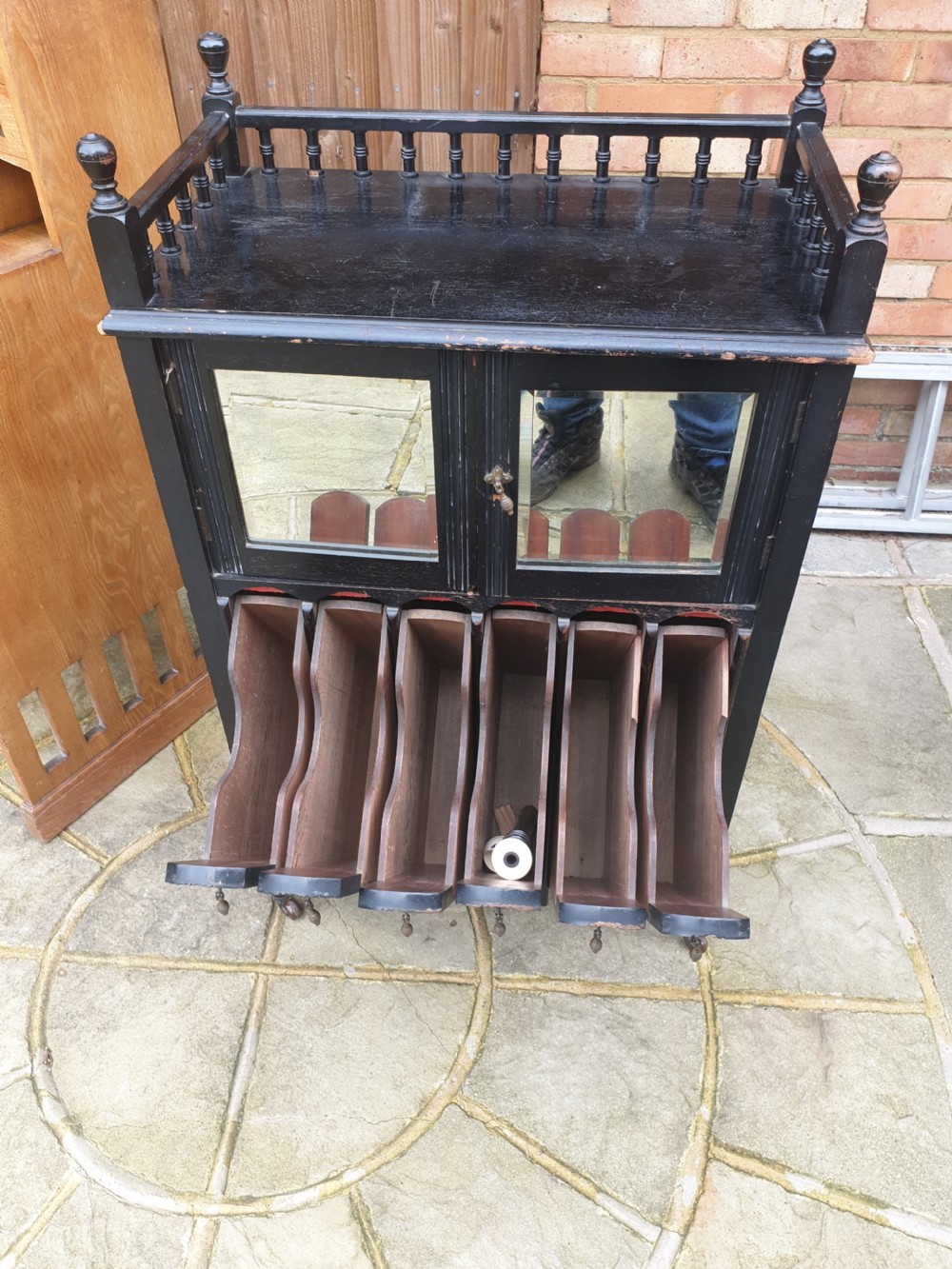 Late Victorian ebonised music cabinet.  View VI