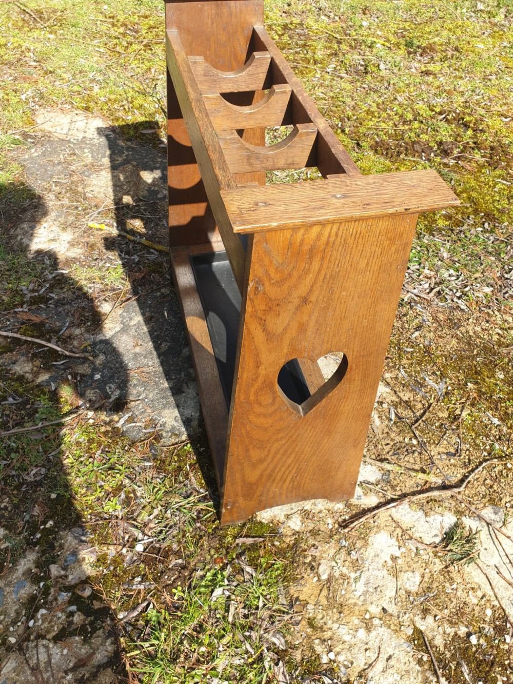 Oak Arts and crafts umbrella hall stand. View IV