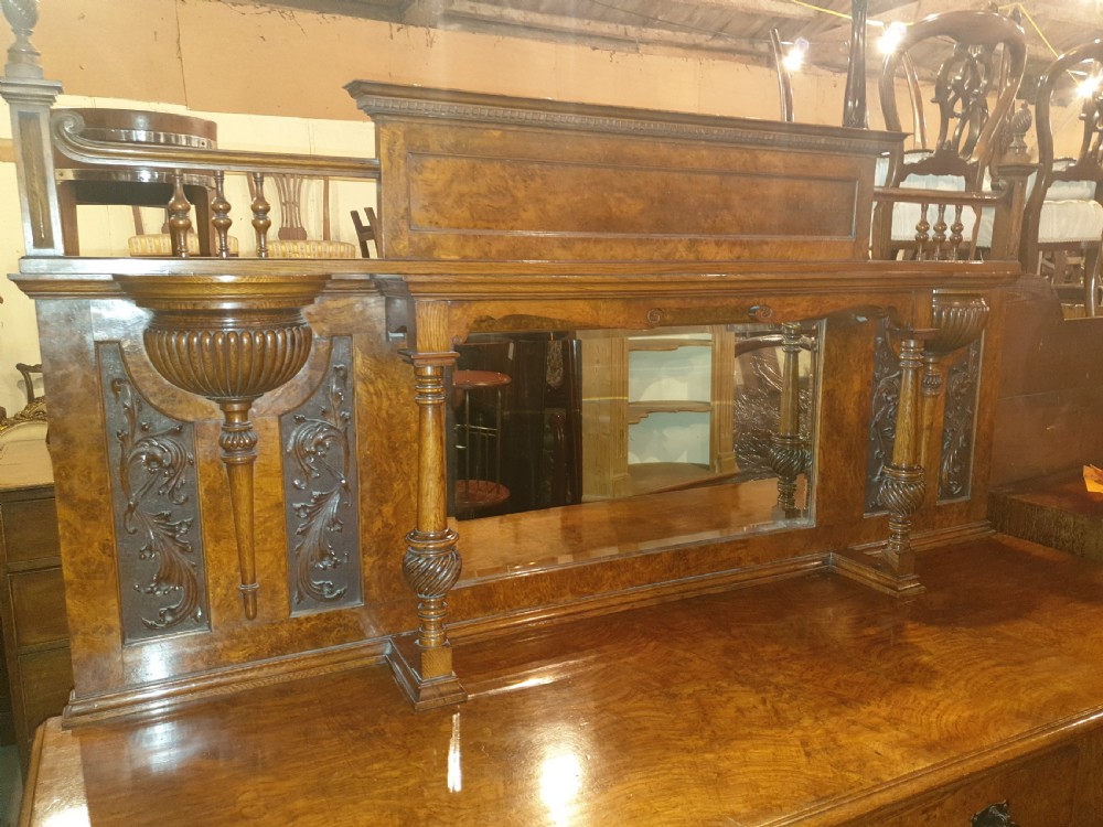 Good quality Late Victorian burr oak sideboard  View IV