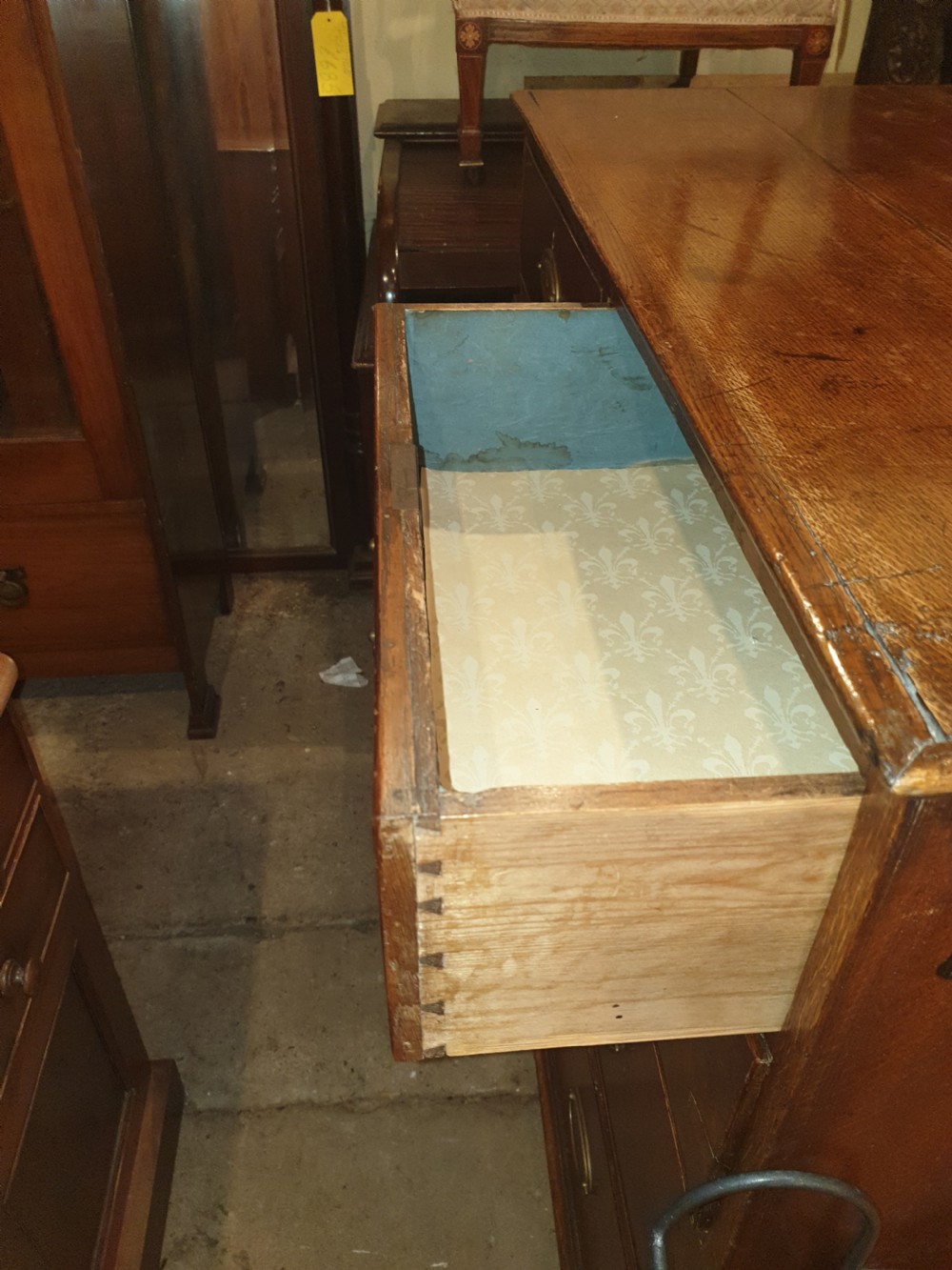 Good solid Georgian oak chest of drawers. View II