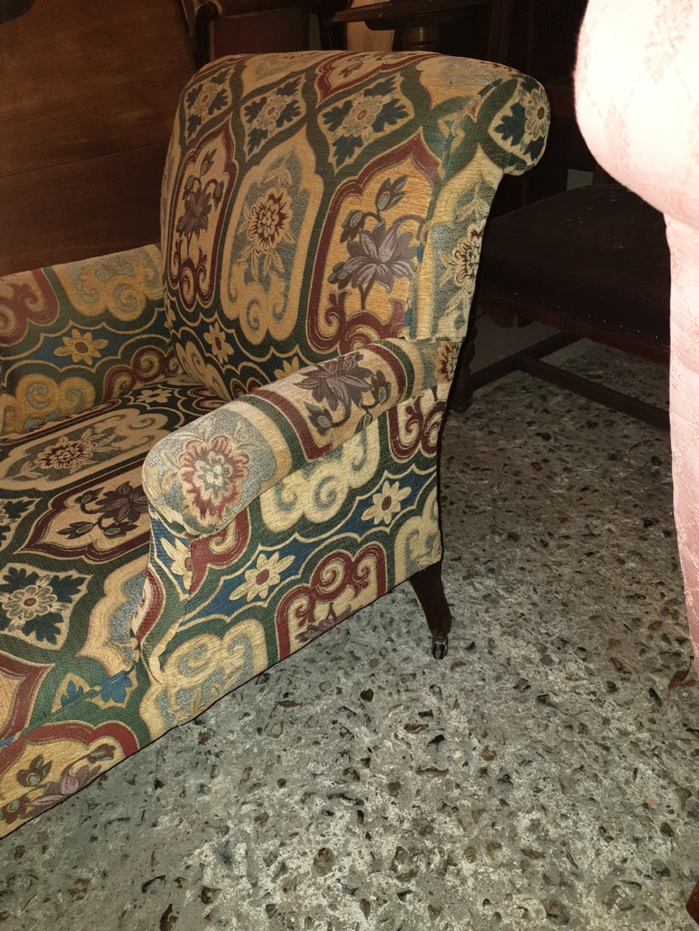 Late Victorian upholstered day bed View II