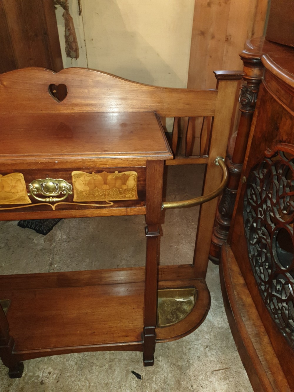 Art Nouveau inlaid umbrella hall stand View IV