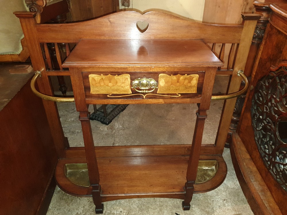 Art Nouveau inlaid umbrella hall stand View V
