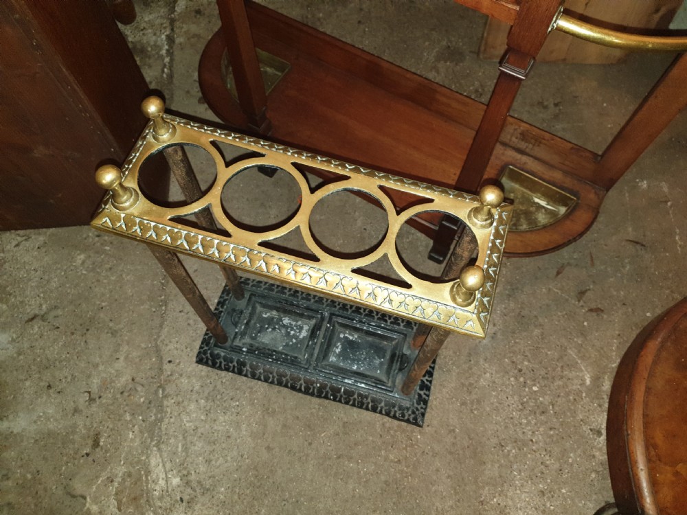 Brass and iron stick hall stand View II