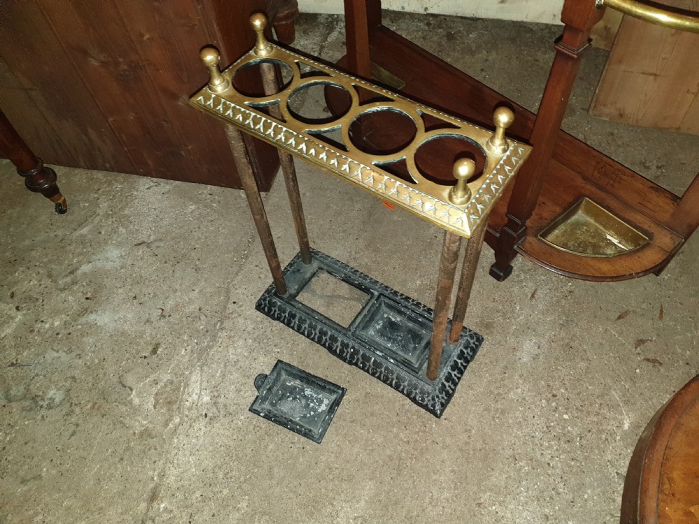 Brass and iron stick hall stand View III
