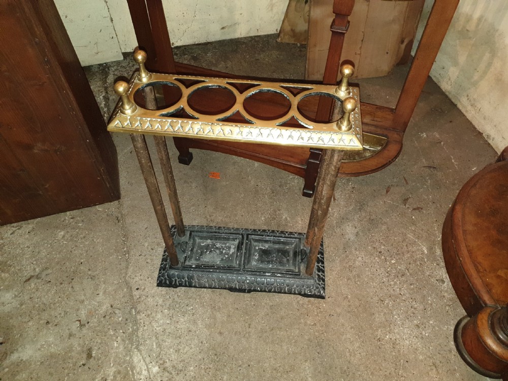 Brass and iron stick hall stand View V