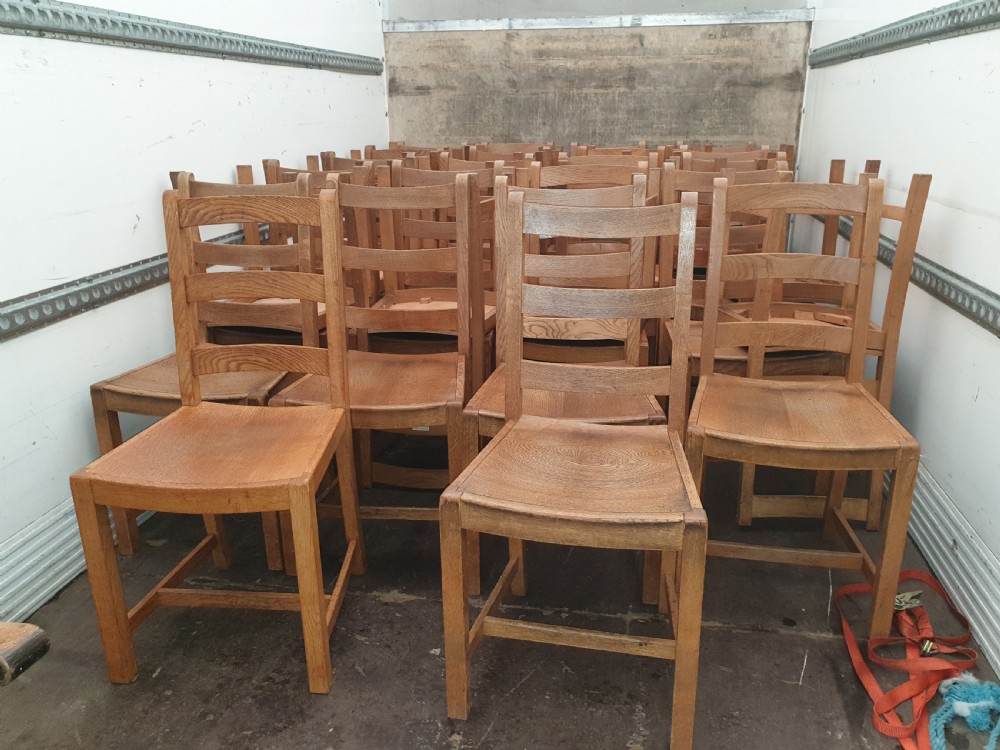 Set of 8 1930s oak kitchen chairs 
