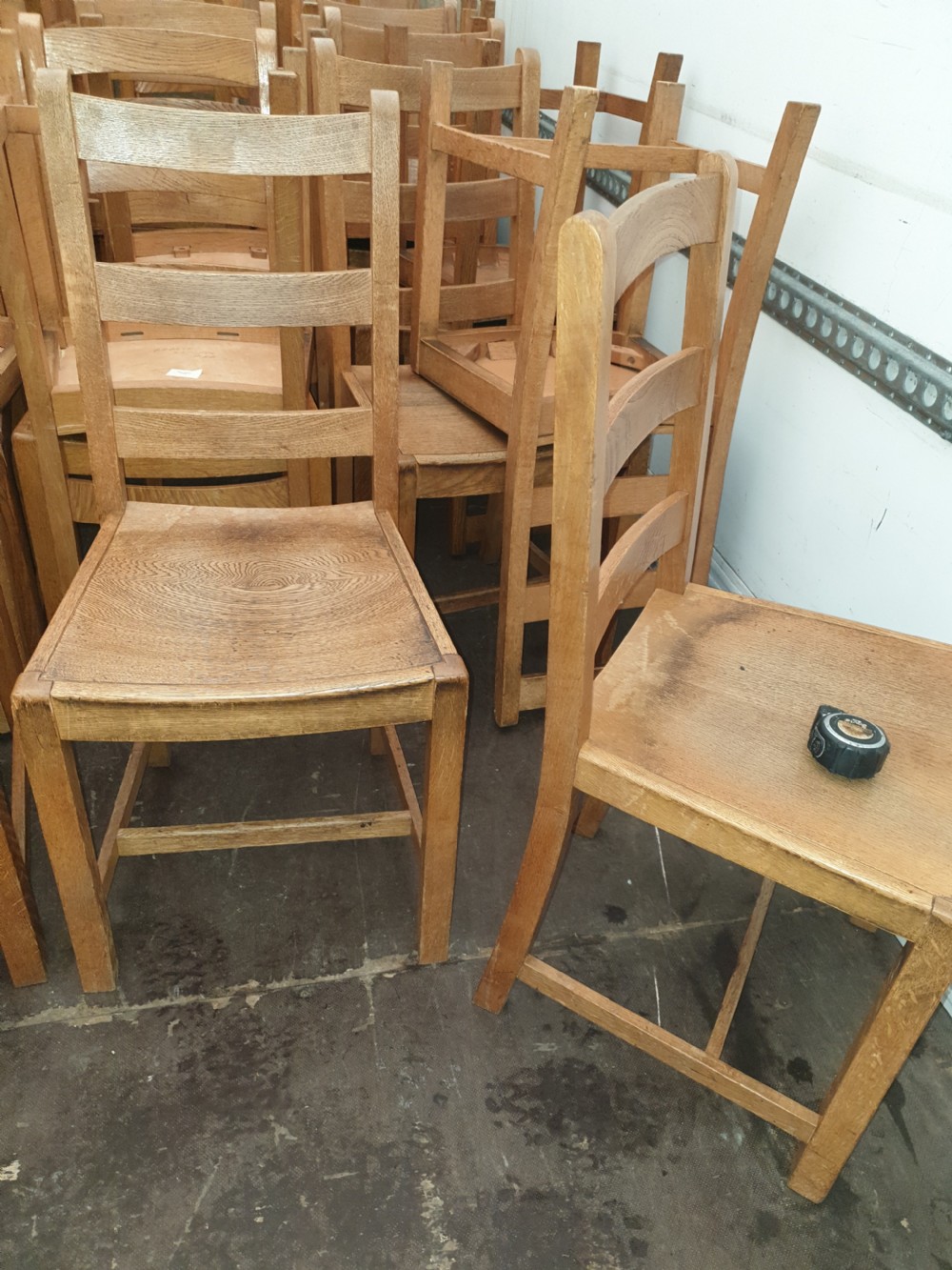 Set of 8 1930s oak kitchen chairs  View III
