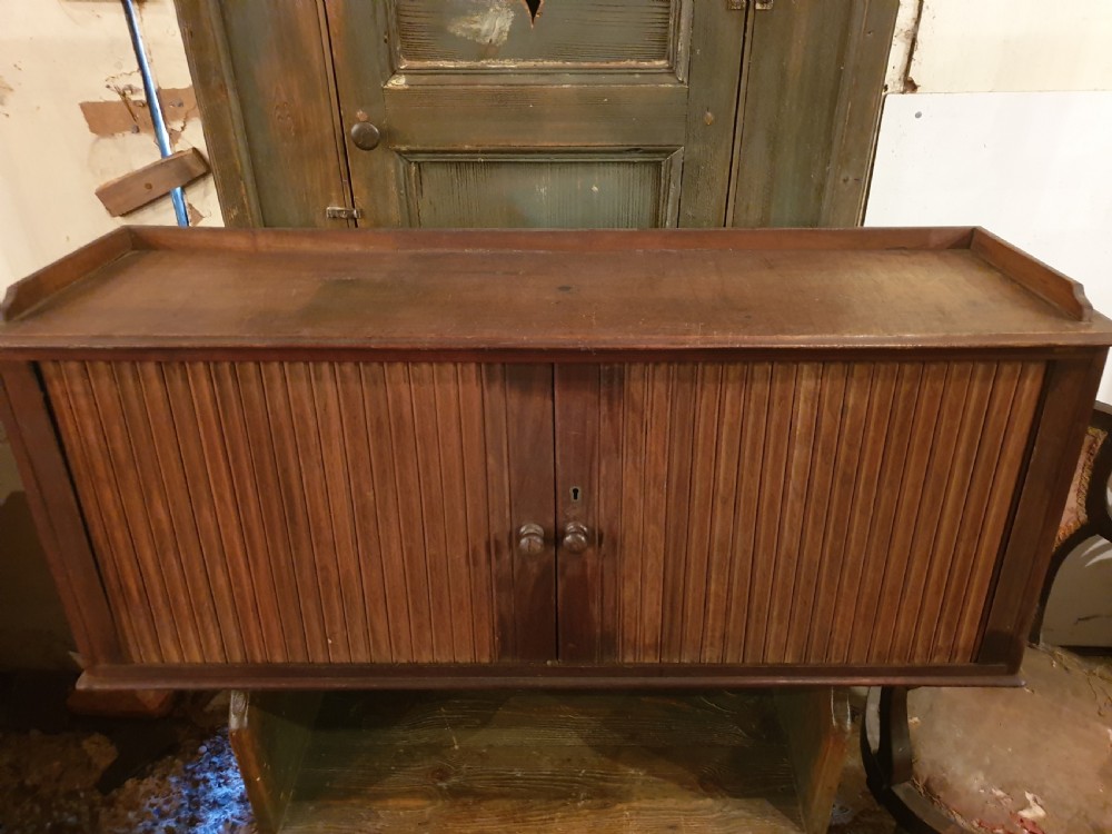 Late Victorian tambour front cabinet  View II