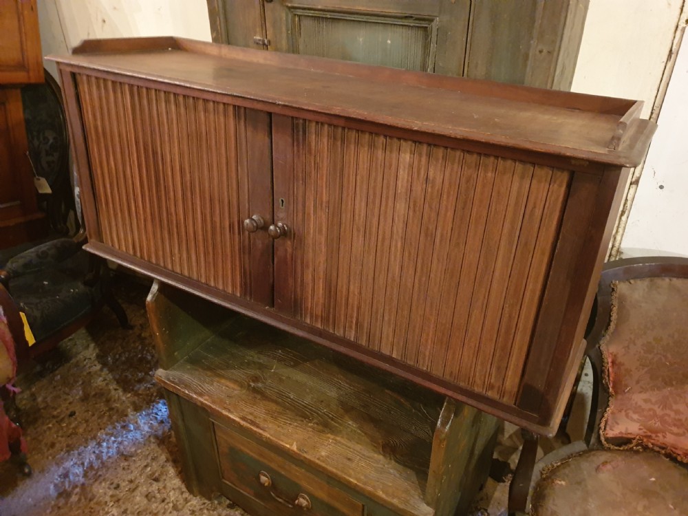 Late Victorian tambour front cabinet  View V
