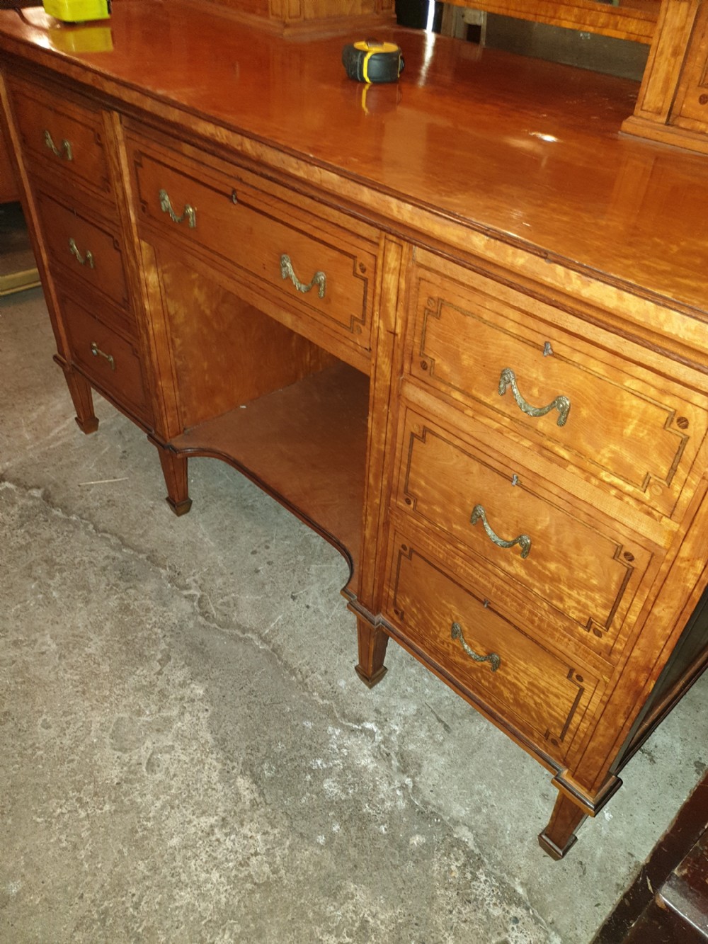 Good quality inlaid satinwood dressing table.  View II