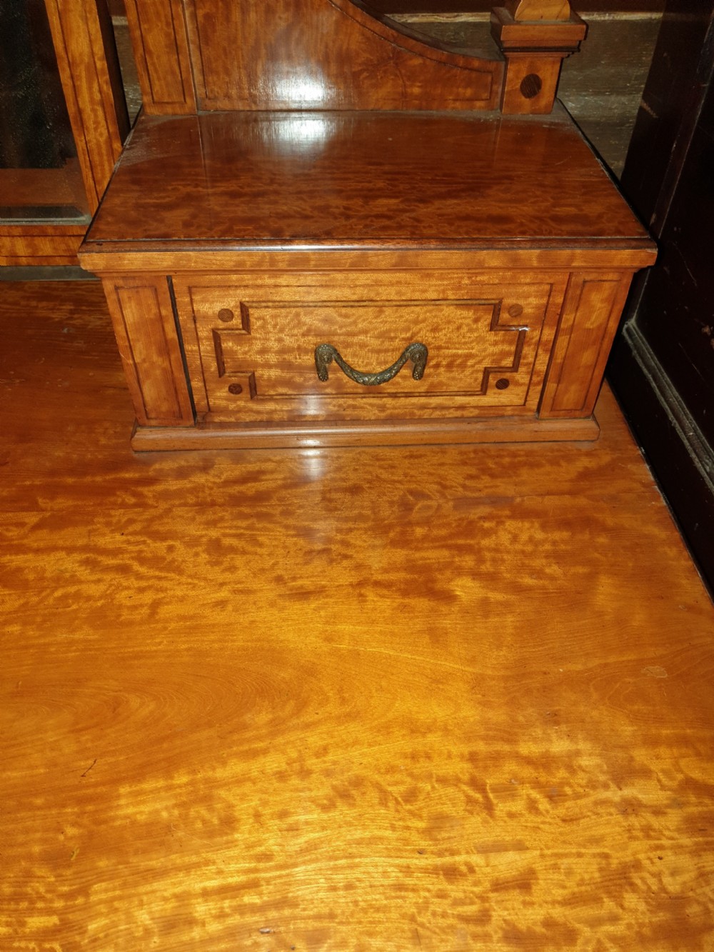 Good quality inlaid satinwood dressing table.  View IV
