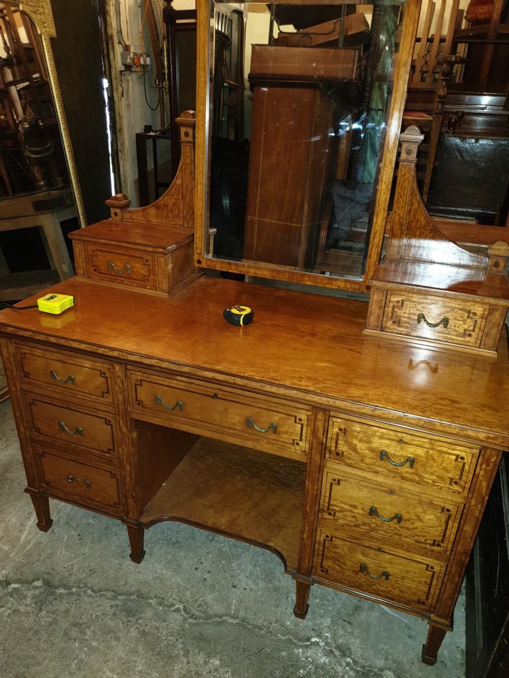 Good quality inlaid satinwood dressing table.  View IX