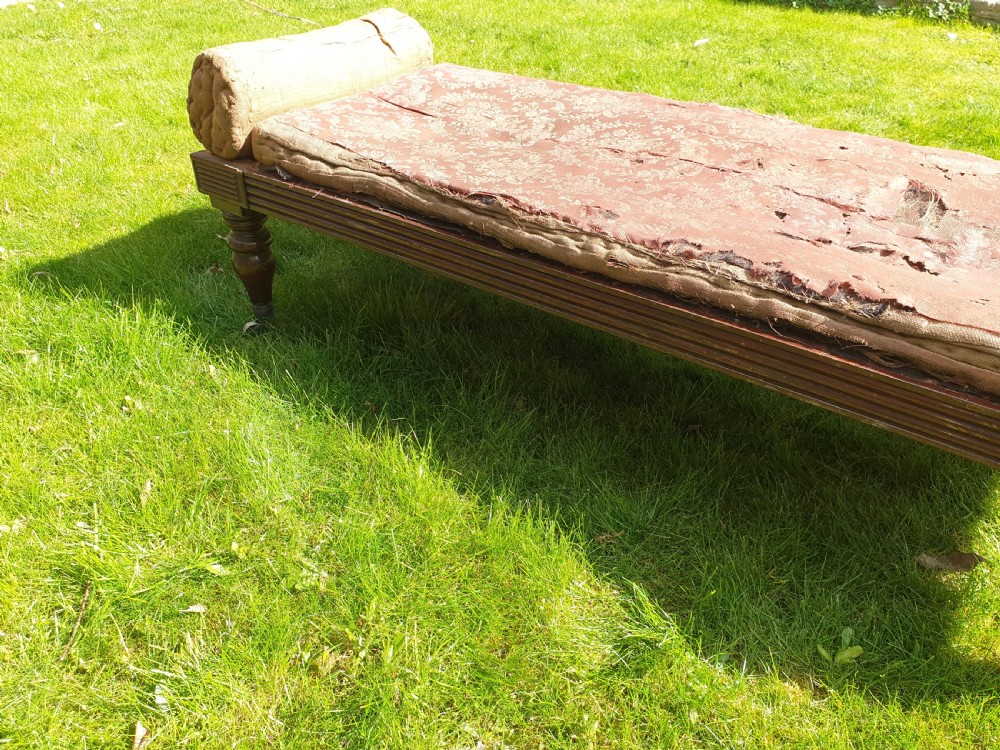 Large Regency mahogany freestanding window seat View II