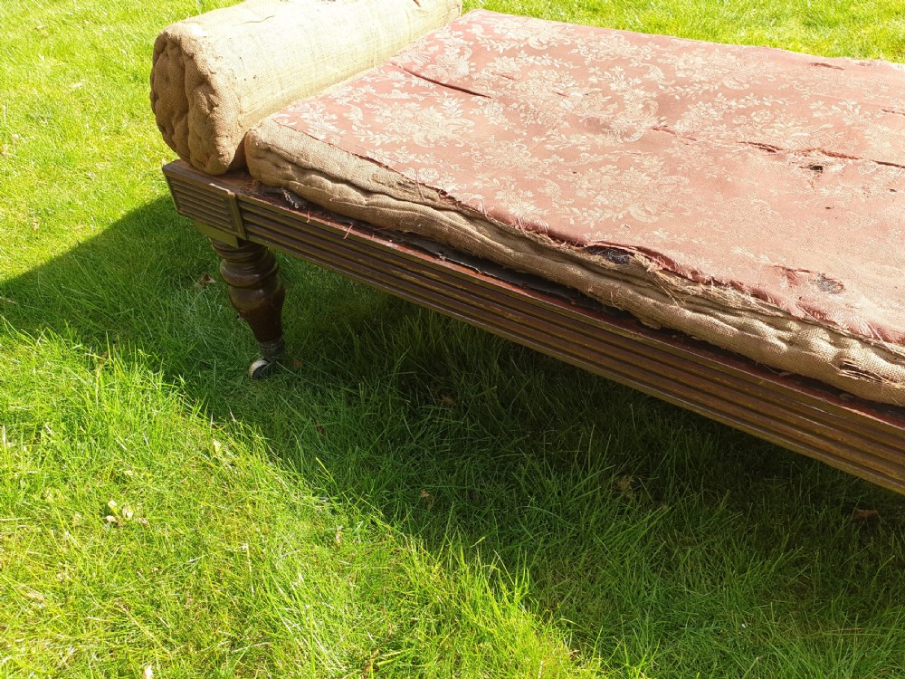 Large Regency mahogany freestanding window seat View III