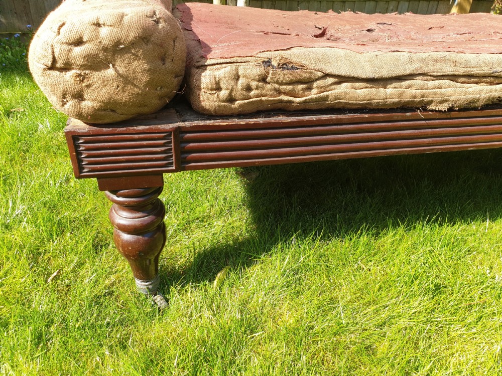 Large Regency mahogany freestanding window seat View V