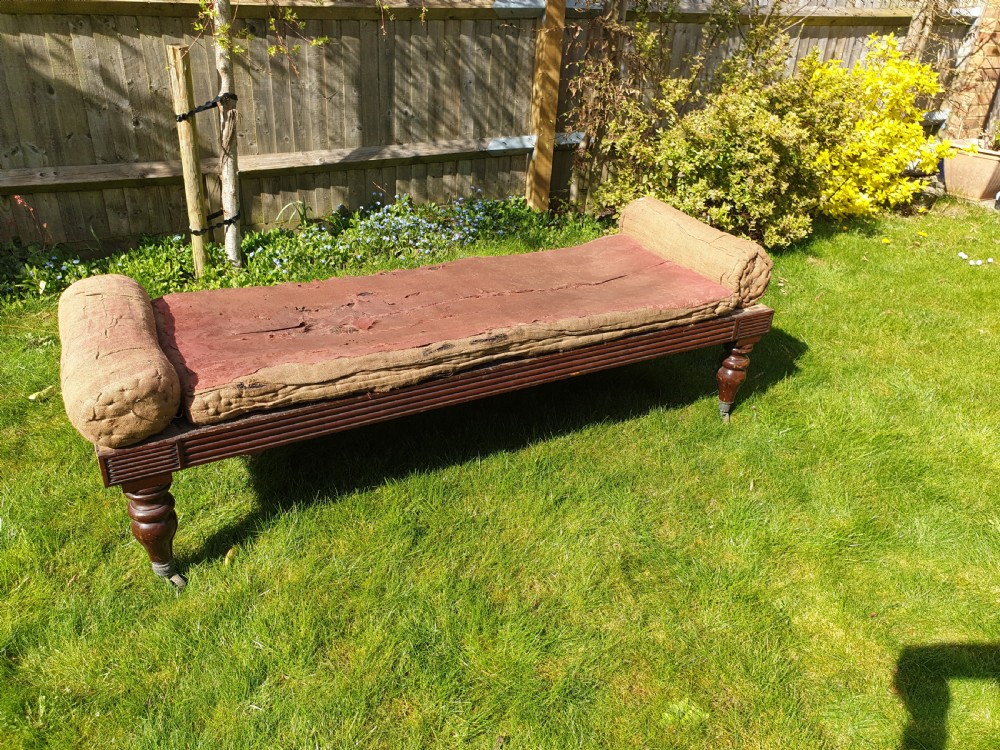 Large Regency mahogany freestanding window seat View VI