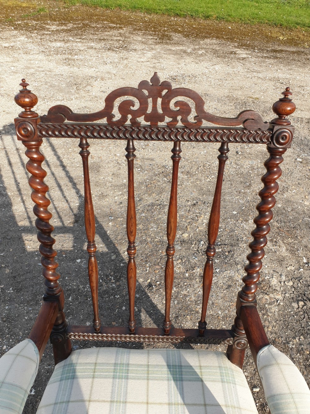 Good Early Victorian rosewood spindle back armchair  View II