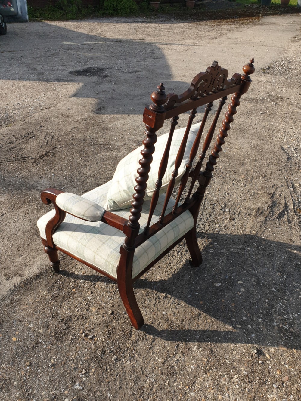 Good Early Victorian rosewood spindle back armchair  View III