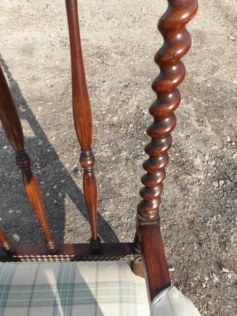 Good Early Victorian rosewood spindle back armchair  View V