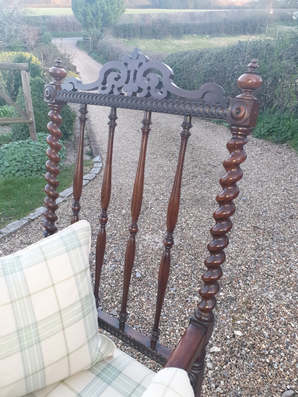 Good Early Victorian rosewood spindle back armchair  View VII