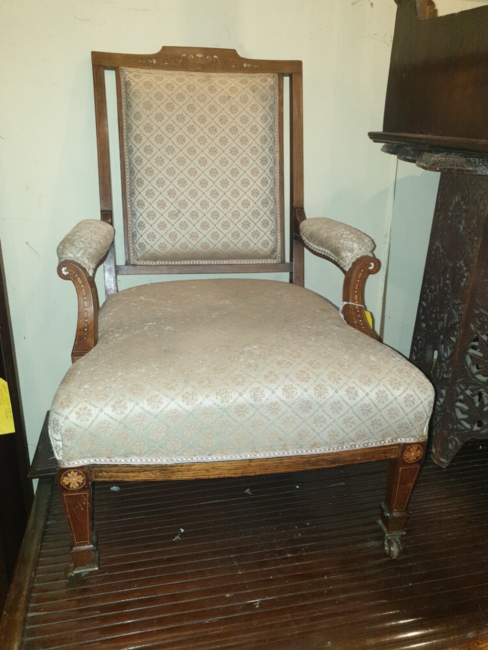 Pretty inlaid rosewood nursing armchair 