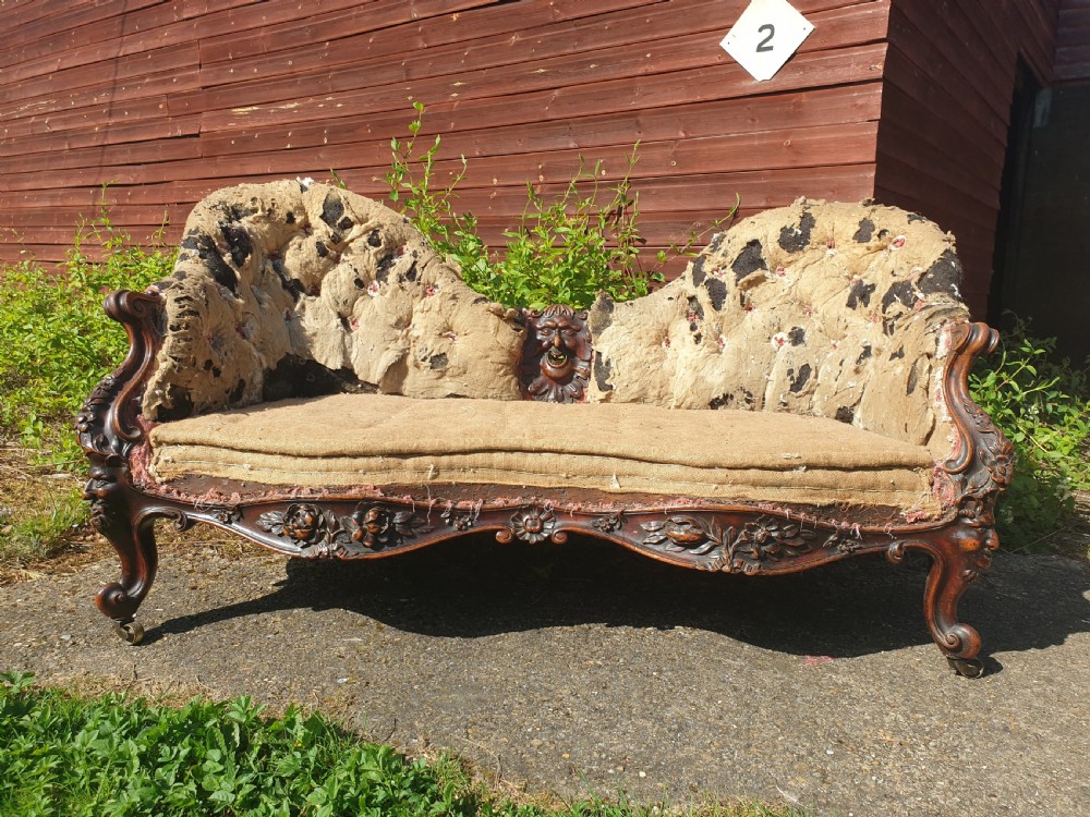 Well carved Victorian conversation seat.  View II
