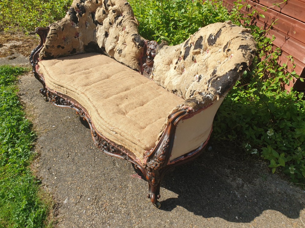 Well carved Victorian conversation seat.  View IX