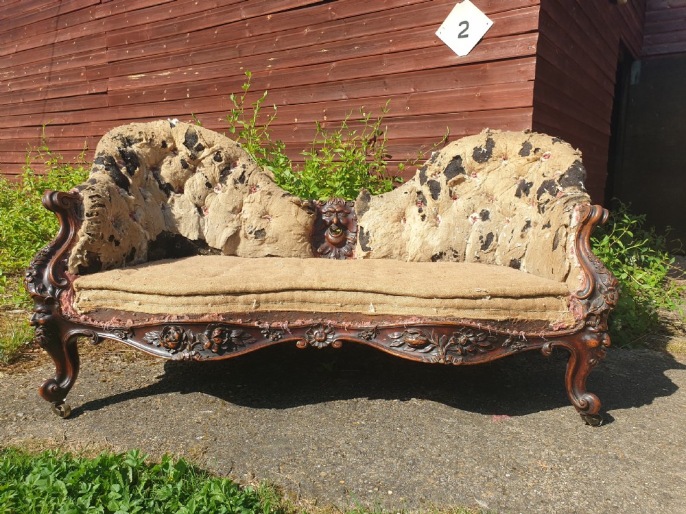 Well carved Victorian conversation seat.  View XI