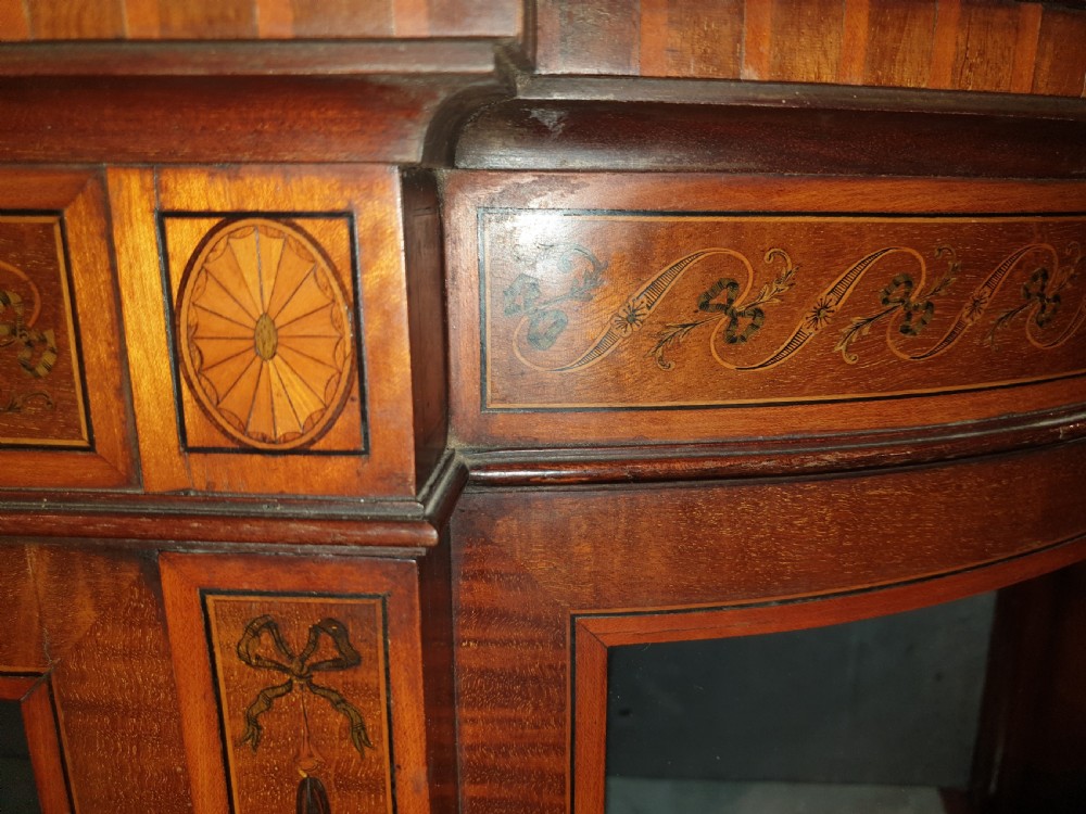 Edwardian inlaid and banded display cabinet  View VI