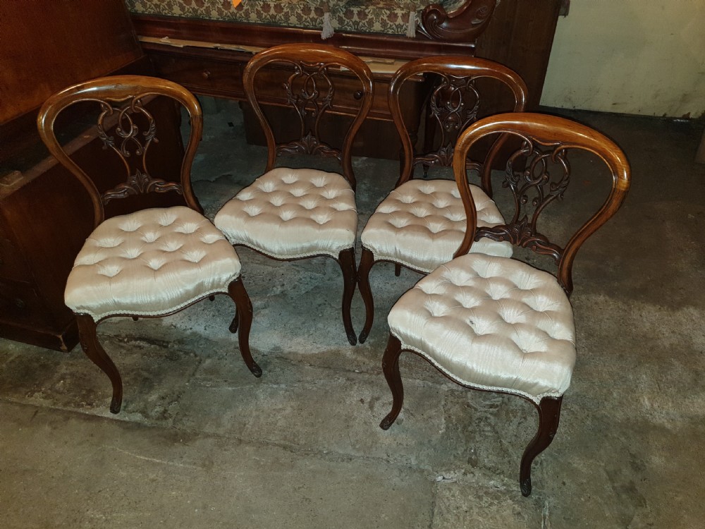 Set of 4 19th century rosewood chairs View V